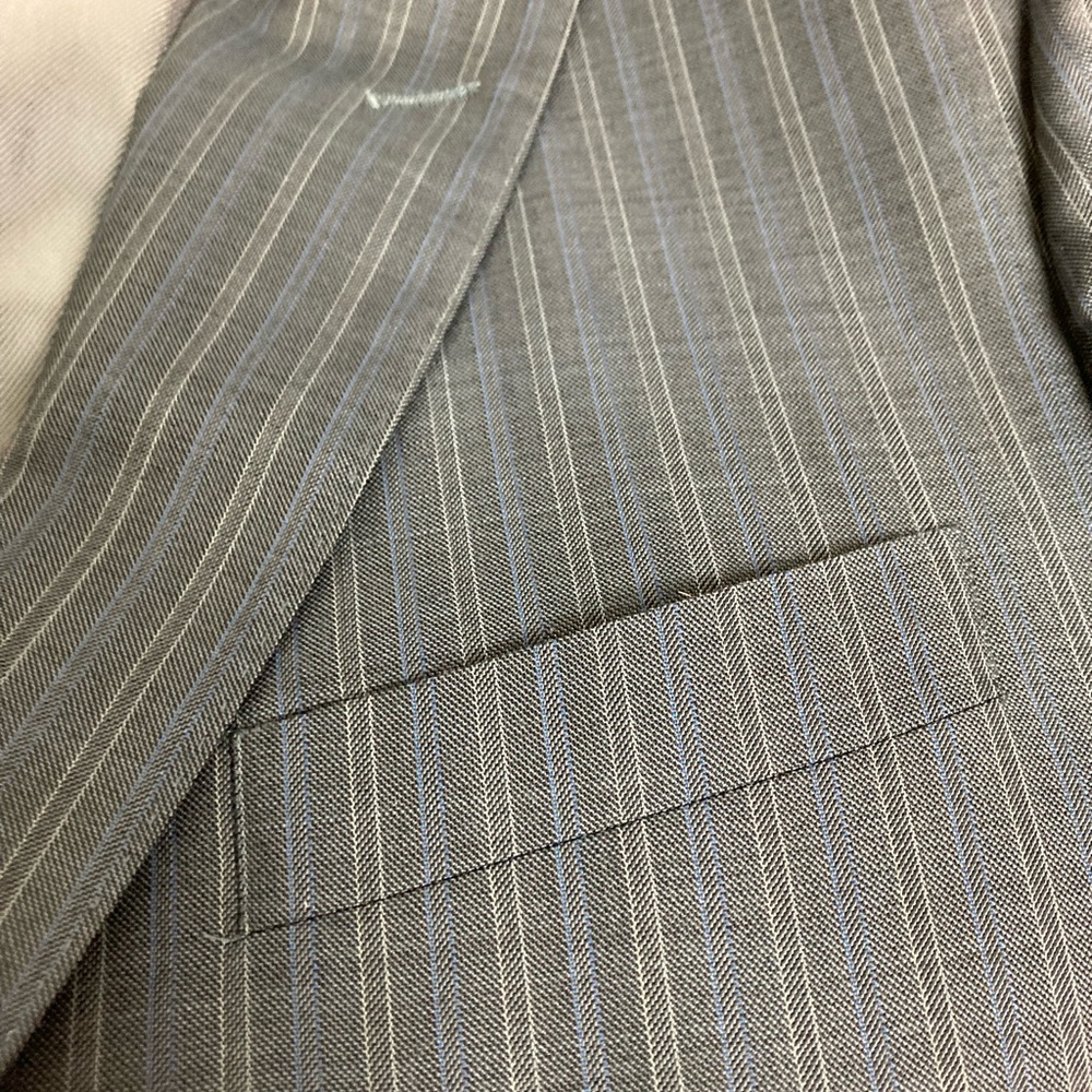 Tiglio luxe silk and wool Charcoal Pinstripe Blazer - Picture 15 of 15